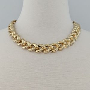 Shiny Gold Tone Chain Link Necklace
